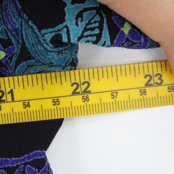 Vintage Chico's Design Shirt Womens Purple Hawaiian Pattern Cropped Retro Size 3 - Picture 8 of 9